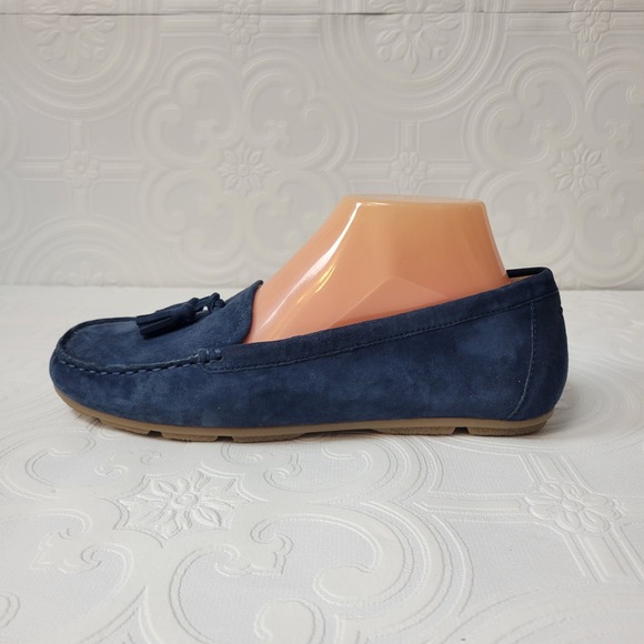 Earth Shoes - Earth Loafer Womens Size 10 Blue Suede Tassel Slip On Driving Shoe Flat